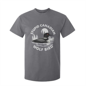 Stupid Canadian Wolf Bird T Shirt For Kid Sarcastic LGBT Hockey Fan TS10 Charcoal Print Your Wear