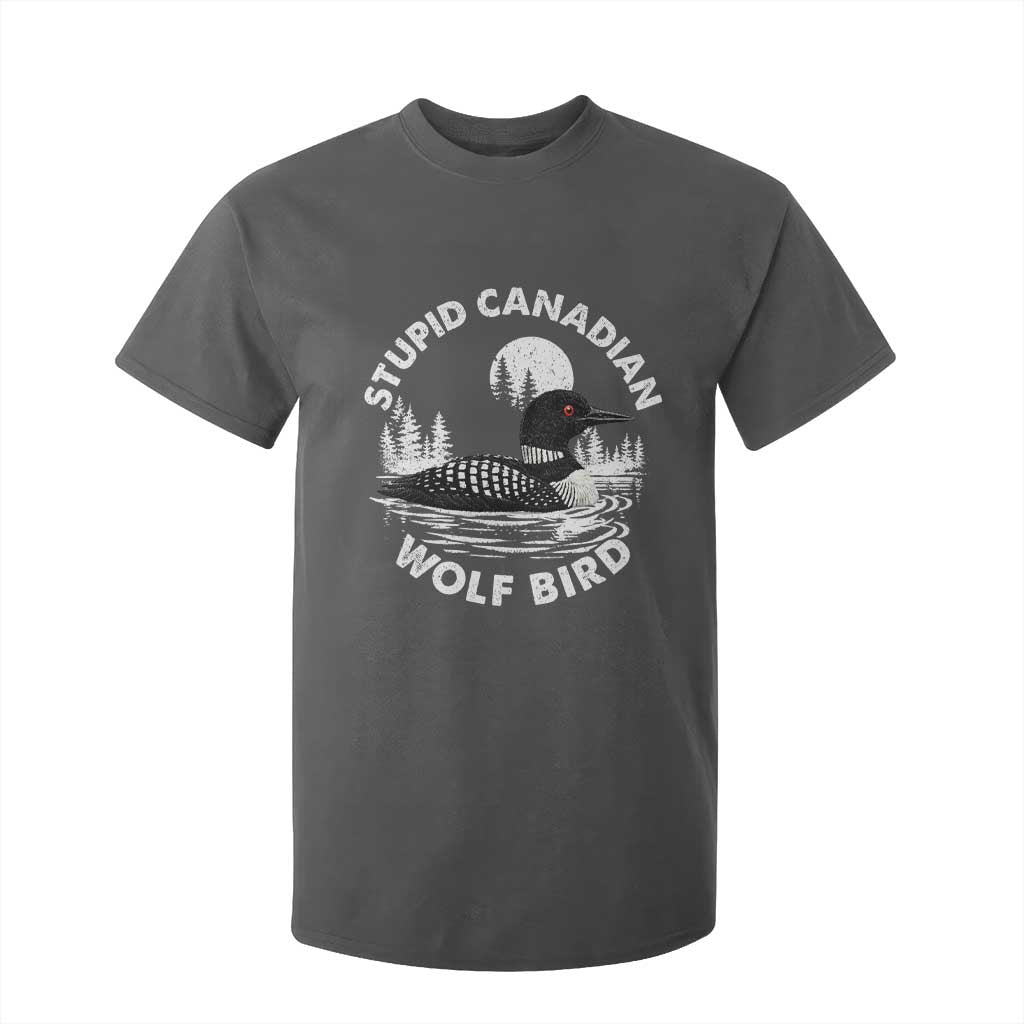 Stupid Canadian Wolf Bird T Shirt For Kid Sarcastic LGBT Hockey Fan TS10 Dark Heather Print Your Wear
