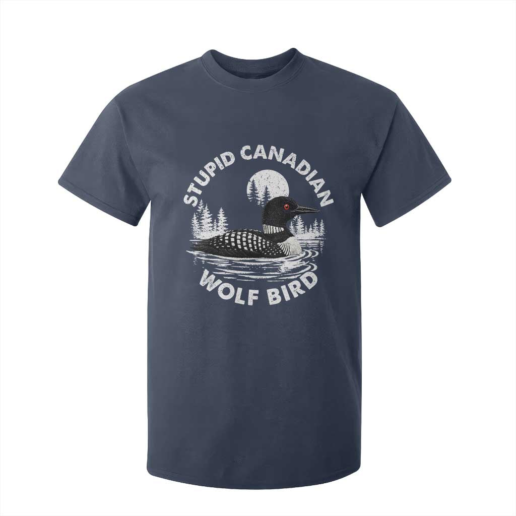 Stupid Canadian Wolf Bird T Shirt For Kid Sarcastic LGBT Hockey Fan TS10 Navy Print Your Wear