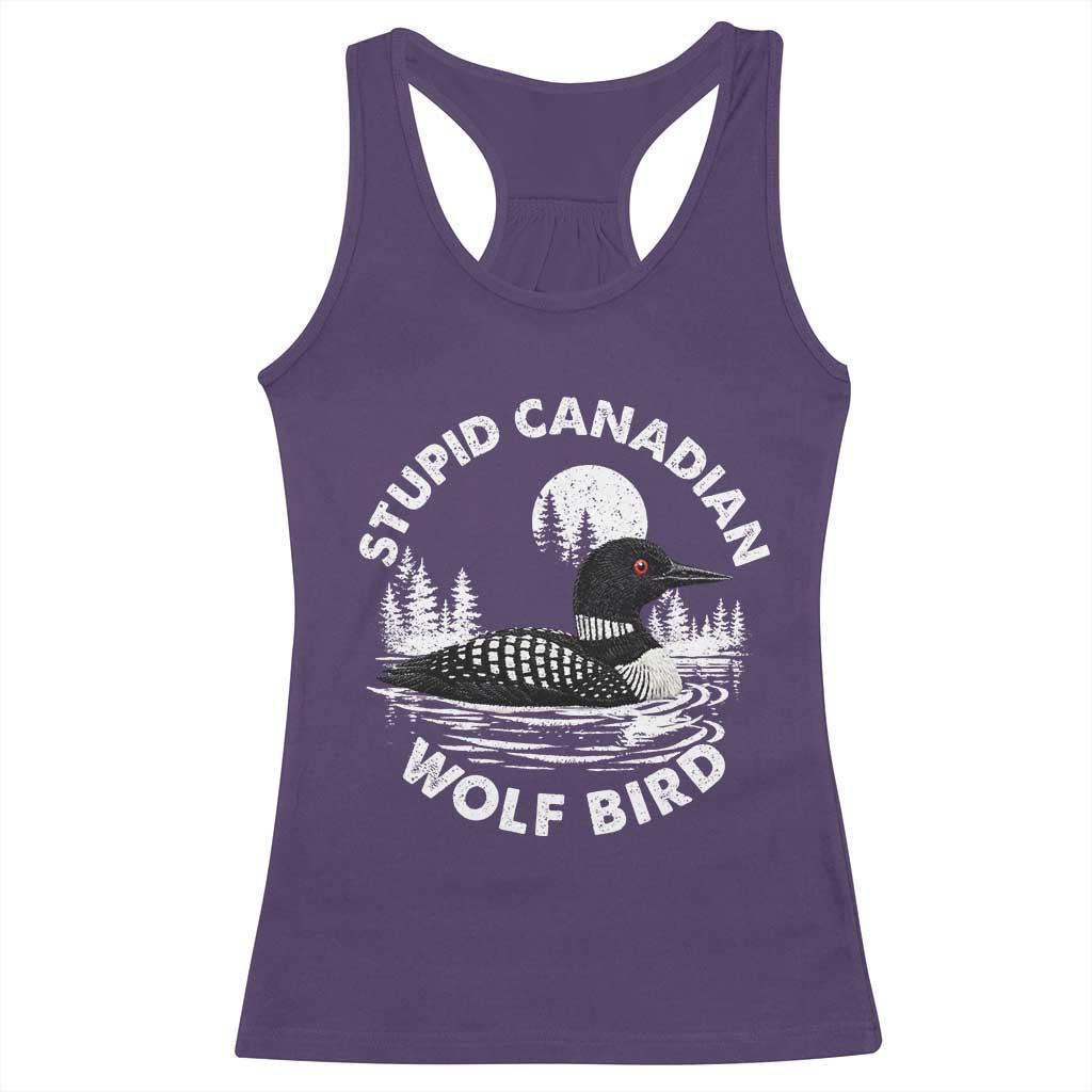 Stupid Canadian Wolf Bird Racerback Tank Top Sarcastic LGBT Hockey Fan TS10 Purple Print Your Wear
