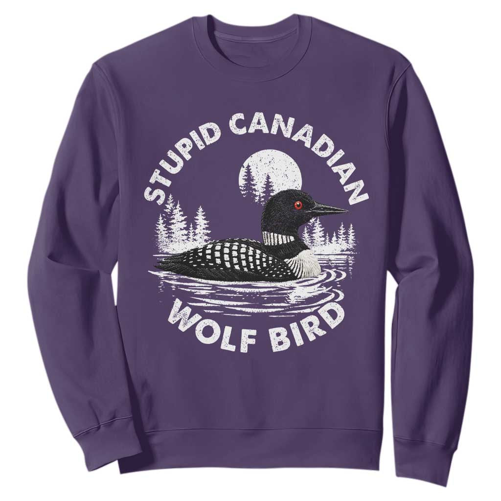 Stupid Canadian Wolf Bird Sweatshirt Sarcastic LGBT Hockey Fan TS10 Purple Print Your Wear