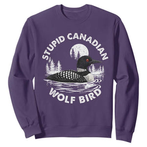 Stupid Canadian Wolf Bird Sweatshirt Sarcastic LGBT Hockey Fan TS10 Purple Print Your Wear