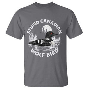Stupid Canadian Wolf Bird T Shirt Sarcastic LGBT Hockey Fan TS10 Charcoal Print Your Wear