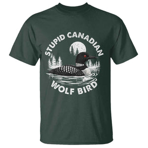 Stupid Canadian Wolf Bird T Shirt Sarcastic LGBT Hockey Fan TS10 Dark Forest Green Print Your Wear