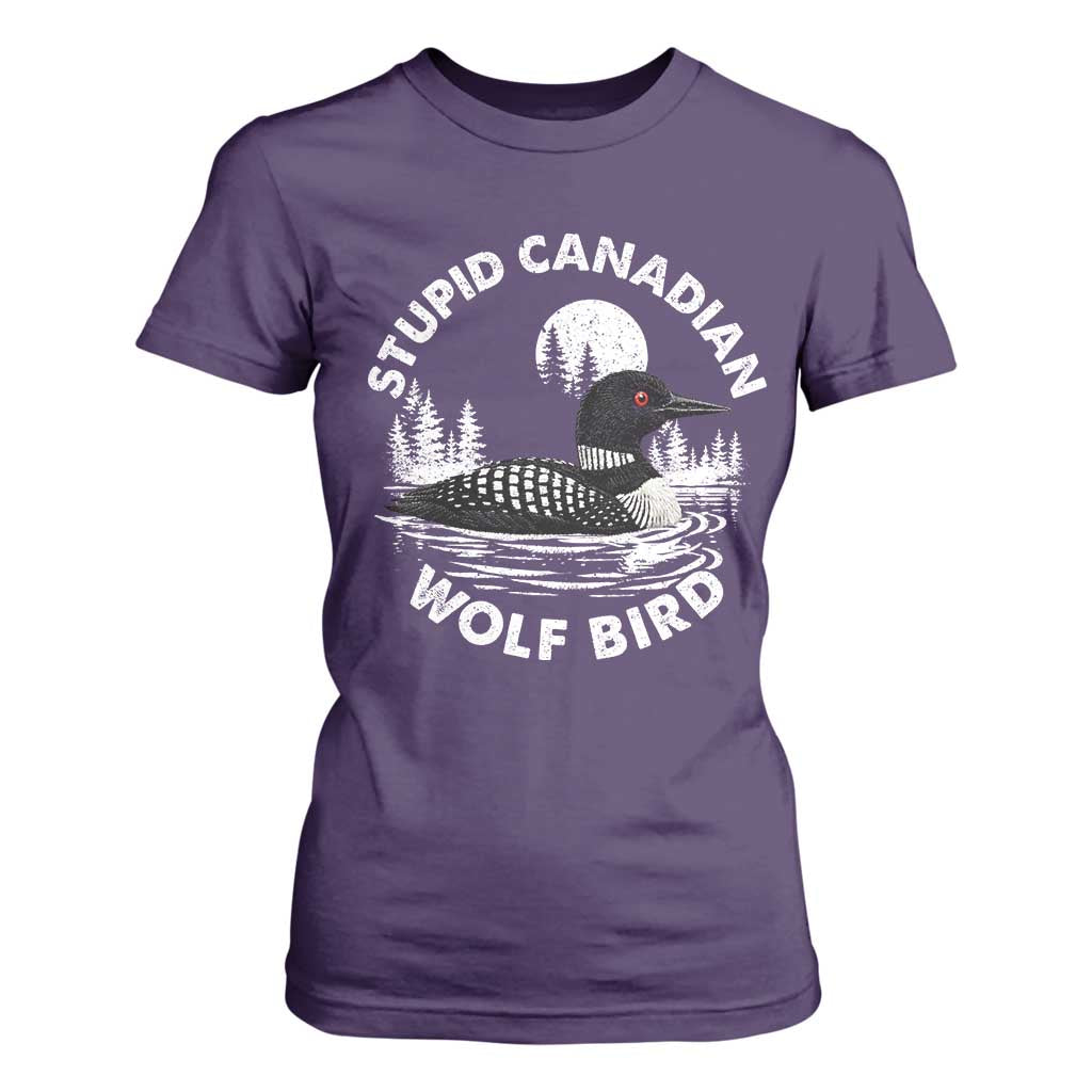 Stupid Canadian Wolf Bird T Shirt For Women Sarcastic LGBT Hockey Fan TS10 Purple Print Your Wear
