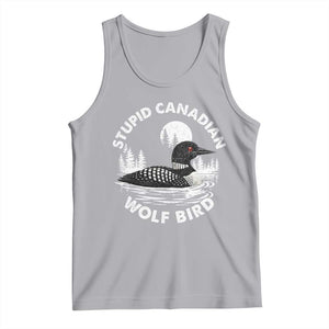 Stupid Canadian Wolf Bird Tank Top Sarcastic LGBT Hockey Fan TS10 Athletic Heather Print Your Wear
