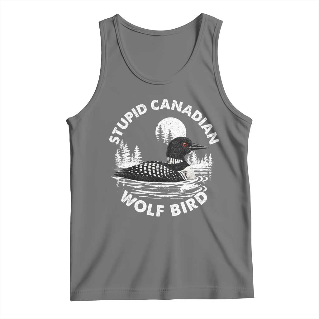 Stupid Canadian Wolf Bird Tank Top Sarcastic LGBT Hockey Fan TS10 Black Heather Print Your Wear