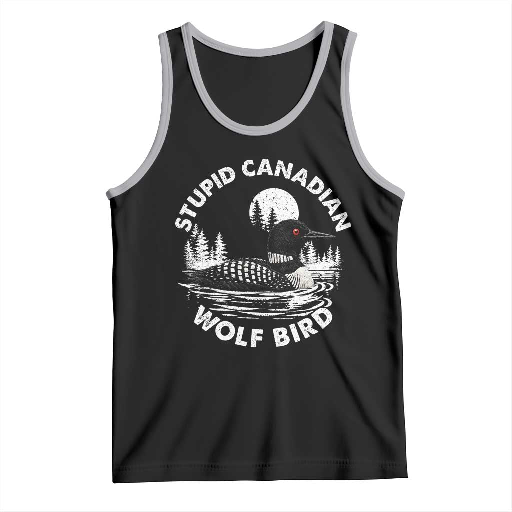 Stupid Canadian Wolf Bird Tank Top Sarcastic LGBT Hockey Fan TS10 Black Athletic Heather Print Your Wear
