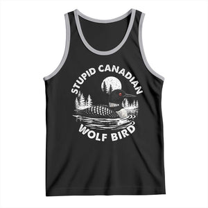 Stupid Canadian Wolf Bird Tank Top Sarcastic LGBT Hockey Fan TS10 Black Athletic Heather Print Your Wear