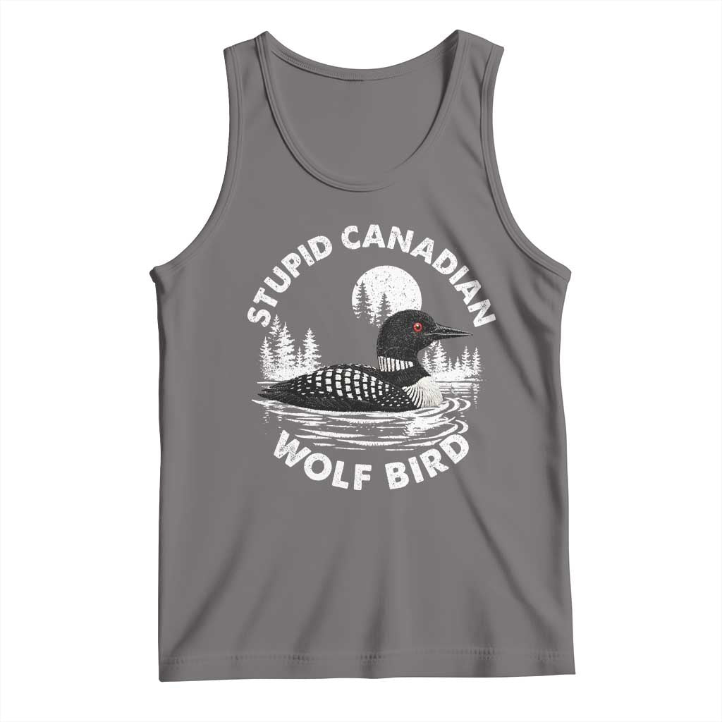 Stupid Canadian Wolf Bird Tank Top Sarcastic LGBT Hockey Fan TS10 Deep Heather Print Your Wear