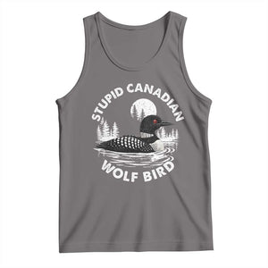 Stupid Canadian Wolf Bird Tank Top Sarcastic LGBT Hockey Fan TS10 Deep Heather Print Your Wear