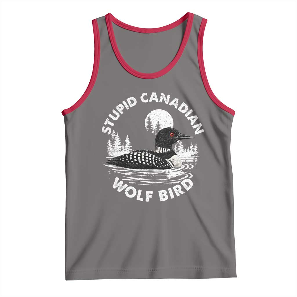 Stupid Canadian Wolf Bird Tank Top Sarcastic LGBT Hockey Fan TS10 Deep Heather Red Print Your Wear