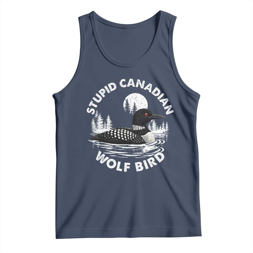 Stupid Canadian Wolf Bird Tank Top Sarcastic LGBT Hockey Fan TS10 Navy Print Your Wear