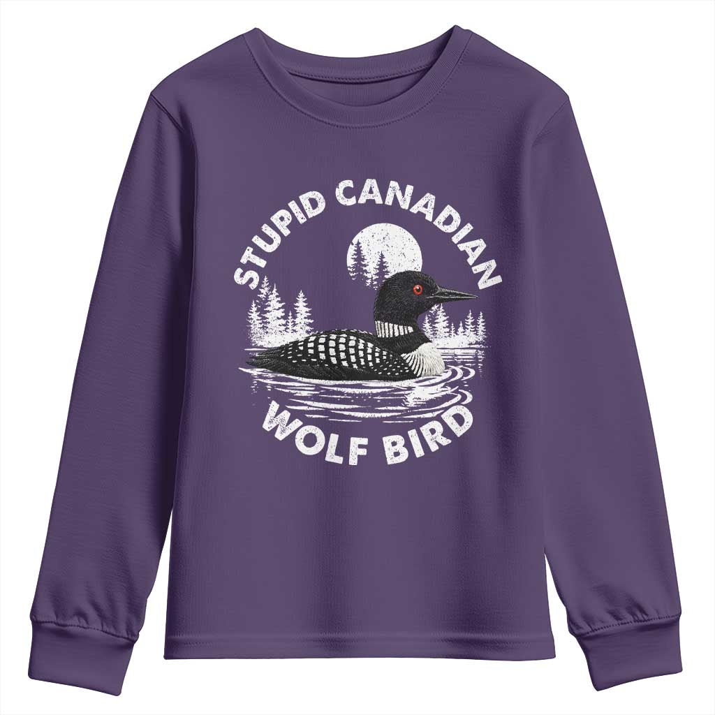 Stupid Canadian Wolf Bird Youth Sweatshirt Sarcastic LGBT Hockey Fan TS10 Purple Print Your Wear