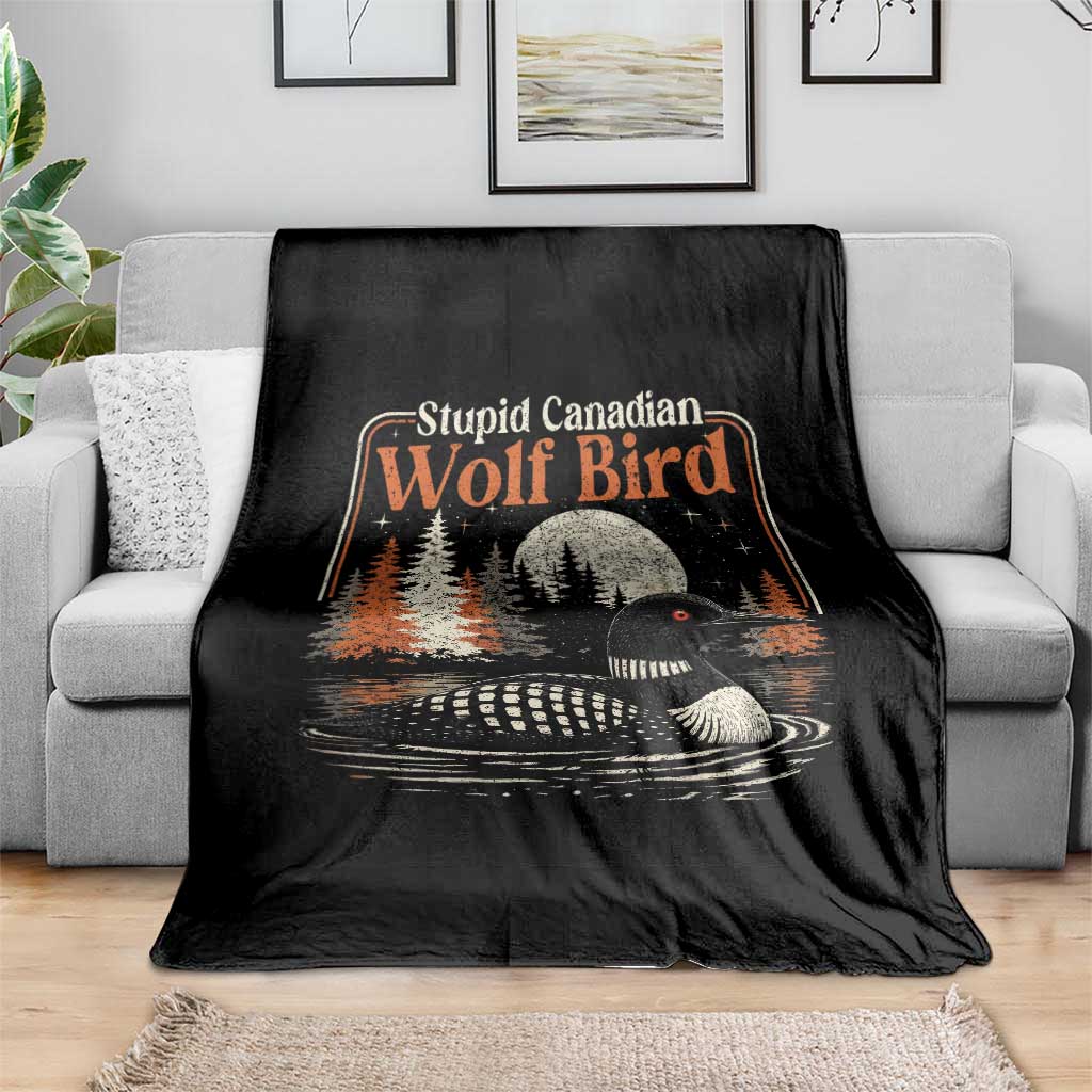 Stupid Canadian Wolf Bird Throw Blanket Retro LGBT Hockey Fan Romance TS10 Print Your Wear