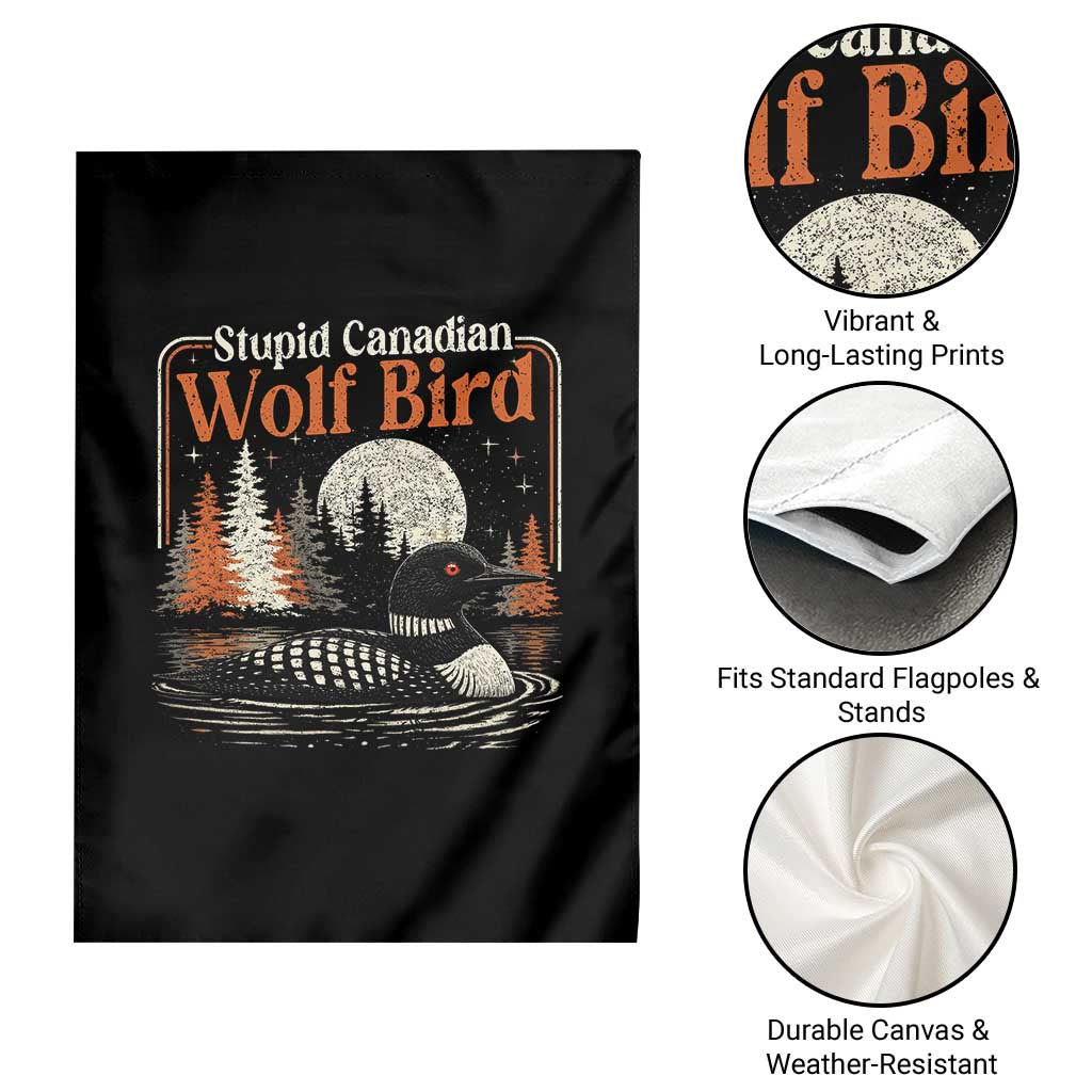 Stupid Canadian Wolf Bird Garden Flag Retro LGBT Hockey Fan Romance TS10 Print Your Wear