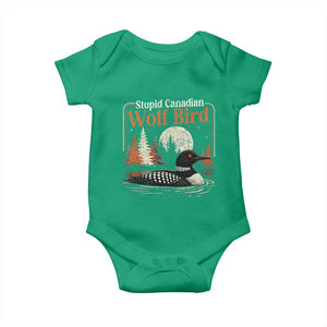 Stupid Canadian Wolf Bird Baby Onesie Retro LGBT Hockey Fan Romance TS10 Irish Green Print Your Wear