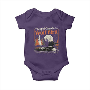 Stupid Canadian Wolf Bird Baby Onesie Retro LGBT Hockey Fan Romance TS10 Purple Print Your Wear