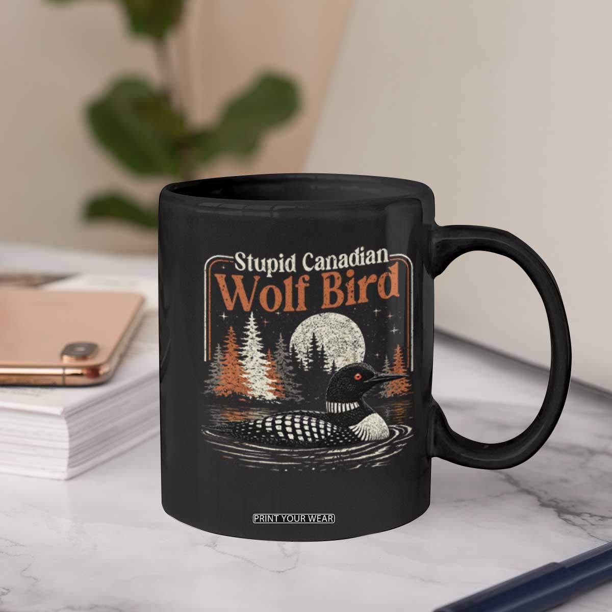 Stupid Canadian Wolf Bird Coffee Mug Retro LGBT Hockey Fan Romance TS10 Print Your Wear