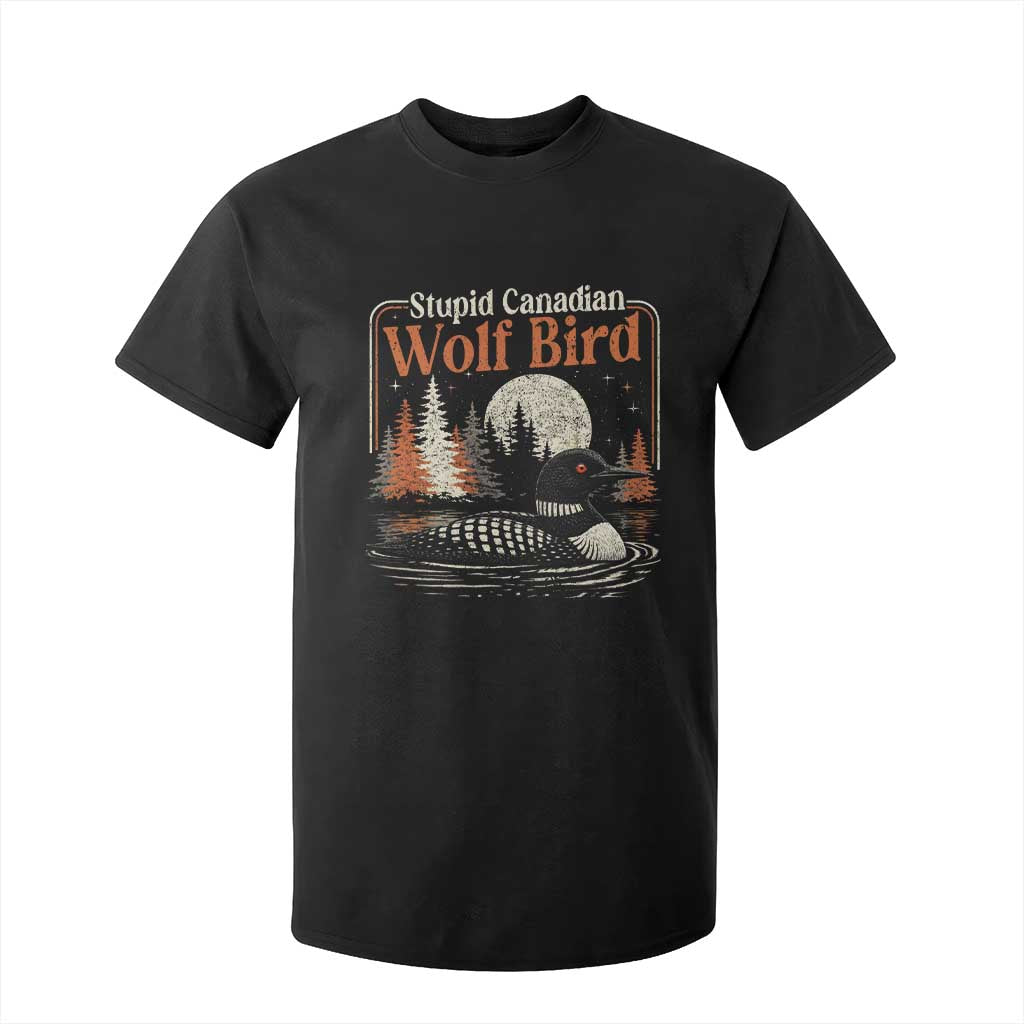Stupid Canadian Wolf Bird T Shirt For Kid Retro LGBT Hockey Fan Romance TS10 Black Print Your Wear