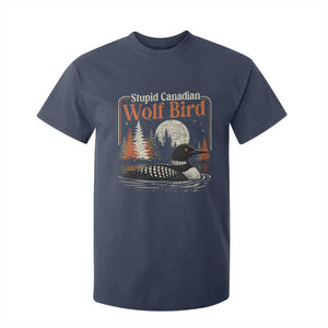 Stupid Canadian Wolf Bird T Shirt For Kid Retro LGBT Hockey Fan Romance TS10 Navy Print Your Wear
