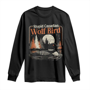 Stupid Canadian Wolf Bird Long Sleeve Shirt Retro LGBT Hockey Fan Romance TS10 Black Print Your Wear