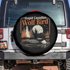 Stupid Canadian Wolf Bird Spare Tire Cover Retro LGBT Hockey Fan Romance TS10 No hole Black Print Your Wear