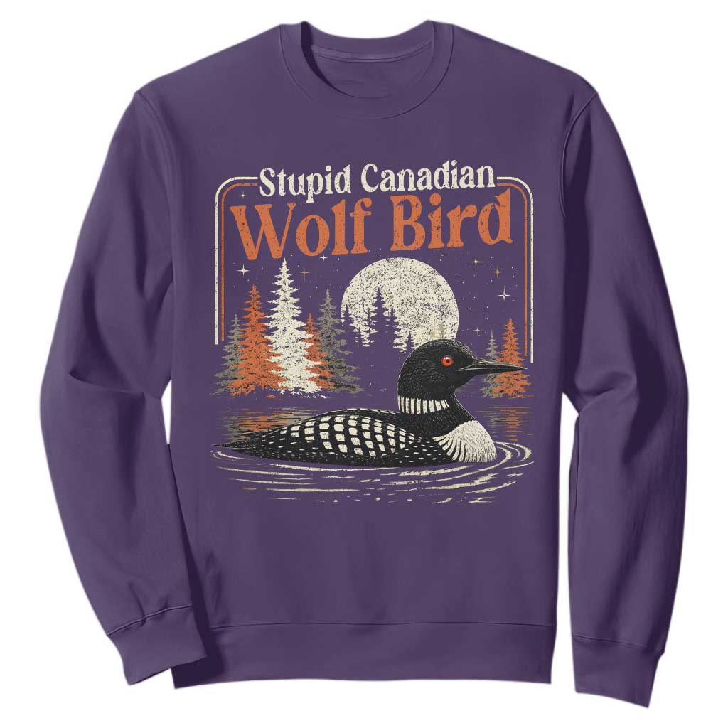 Stupid Canadian Wolf Bird Sweatshirt Retro LGBT Hockey Fan Romance TS10 Purple Print Your Wear