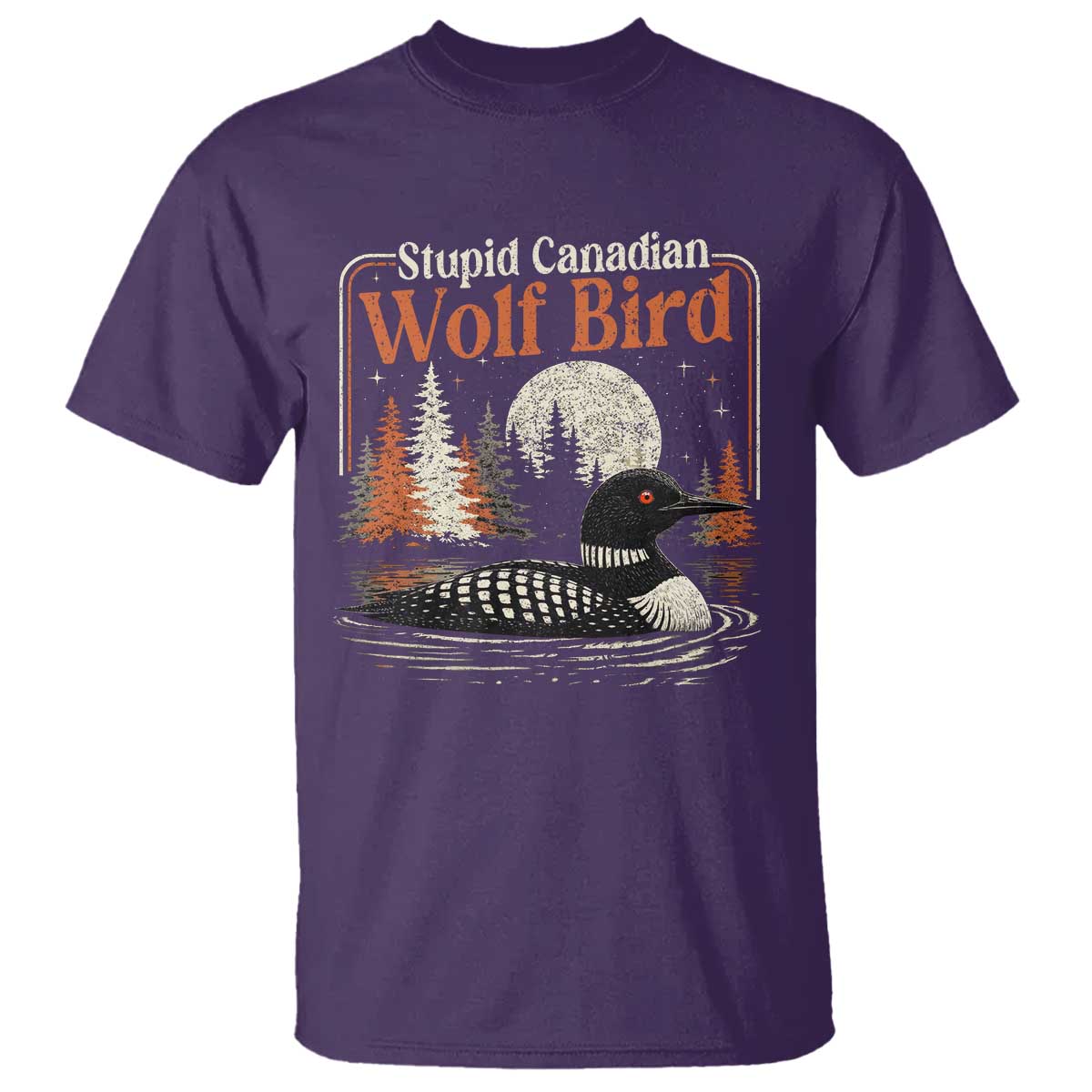 Stupid Canadian Wolf Bird T Shirt Retro LGBT Hockey Fan Romance TS10 Purple Print Your Wear