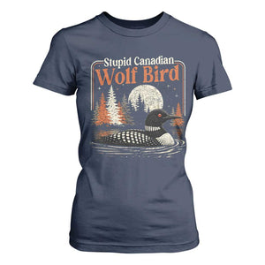 Stupid Canadian Wolf Bird T Shirt For Women Retro LGBT Hockey Fan Romance TS10 Navy Print Your Wear