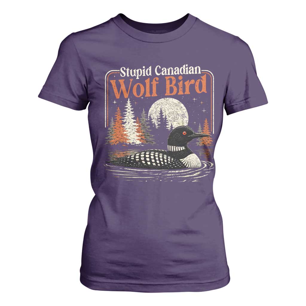 Stupid Canadian Wolf Bird T Shirt For Women Retro LGBT Hockey Fan Romance TS10 Purple Print Your Wear