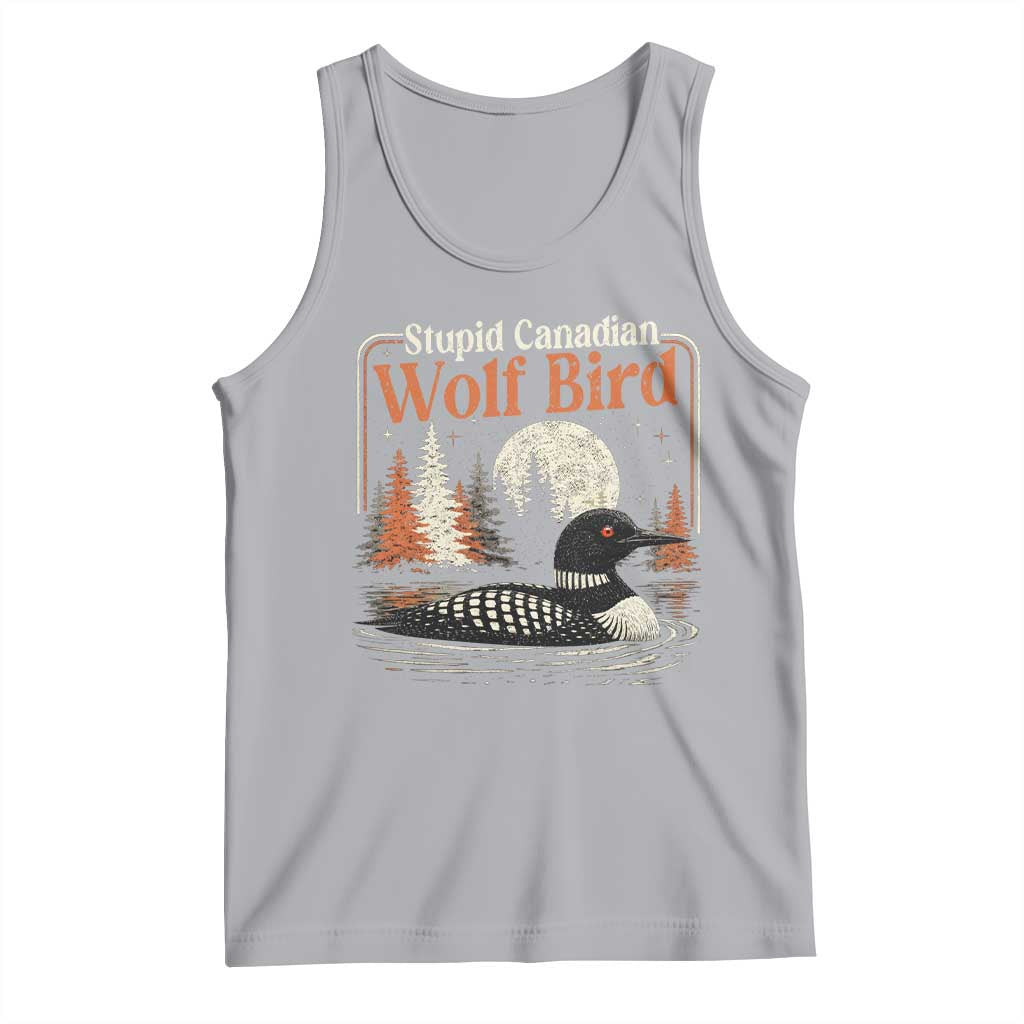 Stupid Canadian Wolf Bird Tank Top Retro LGBT Hockey Fan Romance TS10 Athletic Heather Print Your Wear