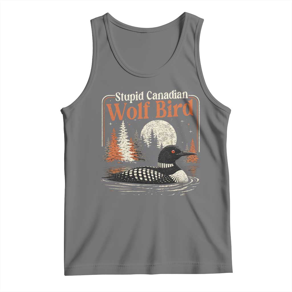 Stupid Canadian Wolf Bird Tank Top Retro LGBT Hockey Fan Romance TS10 Black Heather Print Your Wear