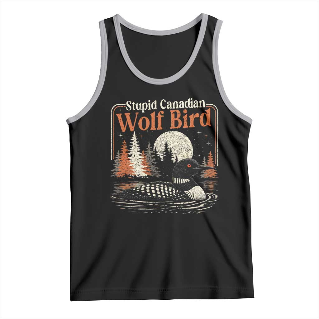 Stupid Canadian Wolf Bird Tank Top Retro LGBT Hockey Fan Romance TS10 Black Athletic Heather Print Your Wear