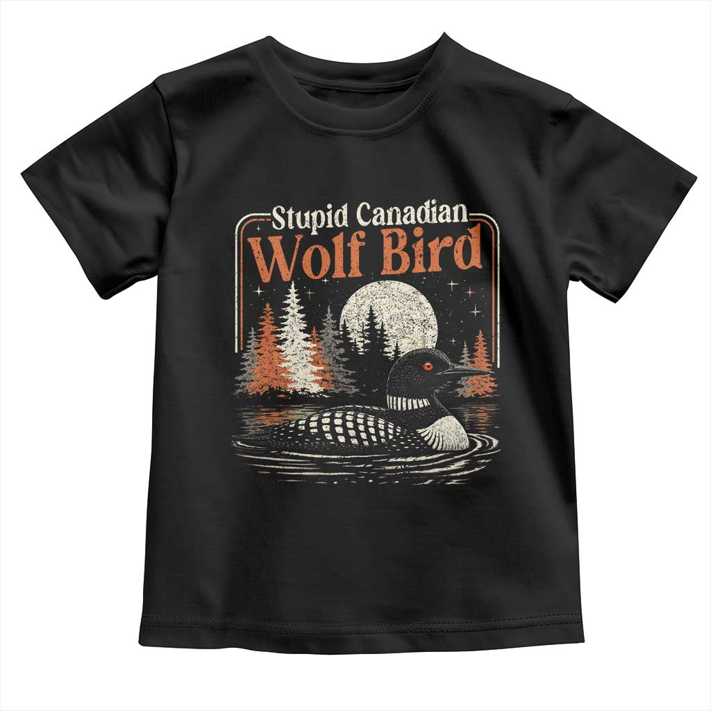 Stupid Canadian Wolf Bird Toddler T Shirt Retro LGBT Hockey Fan Romance TS10 Black Print Your Wear