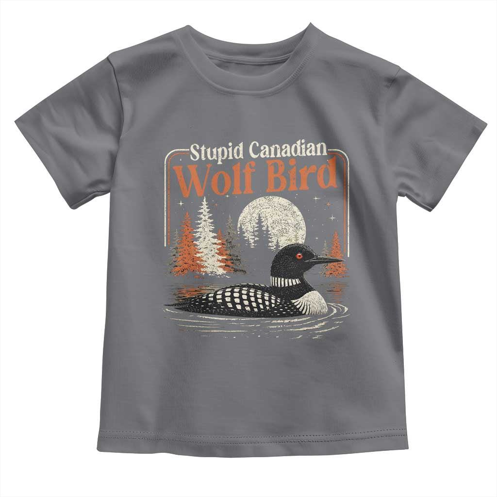 Stupid Canadian Wolf Bird Toddler T Shirt Retro LGBT Hockey Fan Romance TS10 Charcoal Print Your Wear