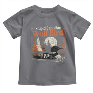 Stupid Canadian Wolf Bird Toddler T Shirt Retro LGBT Hockey Fan Romance TS10 Charcoal Print Your Wear