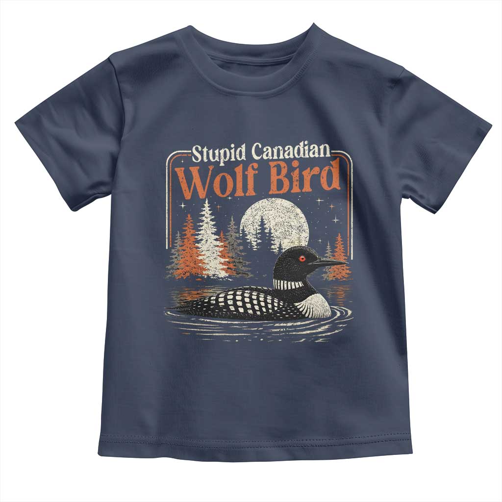 Stupid Canadian Wolf Bird Toddler T Shirt Retro LGBT Hockey Fan Romance TS10 Navy Print Your Wear