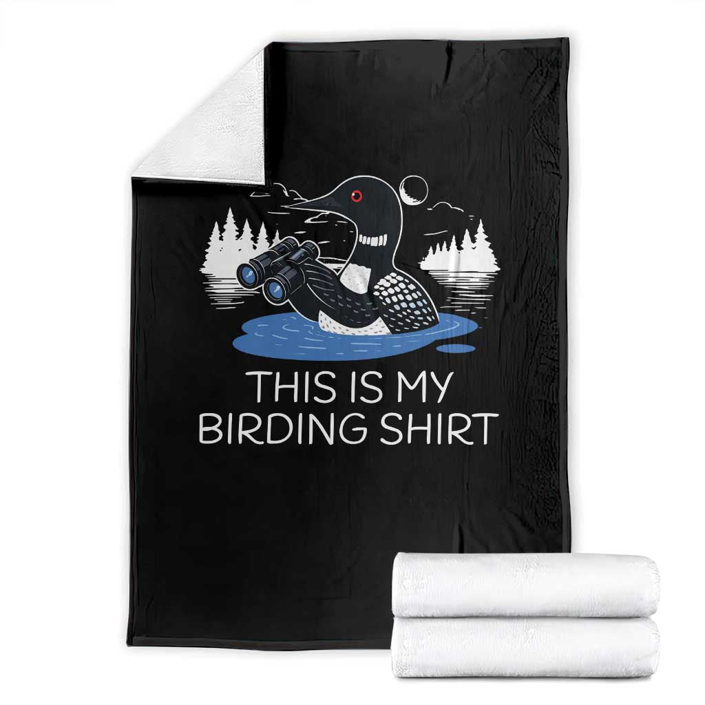 Funny Birding Throw Blanket Loon Bird Watching TS10 Black Print Your Wear