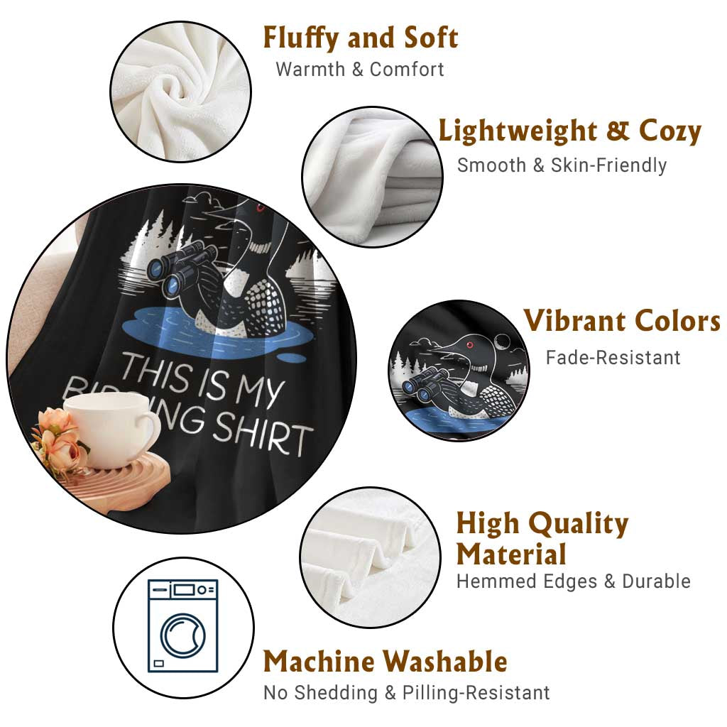 Funny Birding Throw Blanket Loon Bird Watching TS10 Print Your Wear