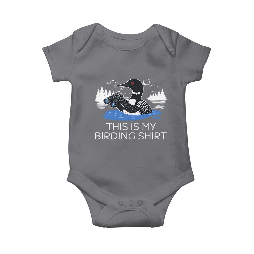 Funny Birding Baby Onesie Loon Bird Watching TS10 Charcoal Print Your Wear
