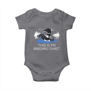 Funny Birding Baby Onesie Loon Bird Watching TS10 Charcoal Print Your Wear