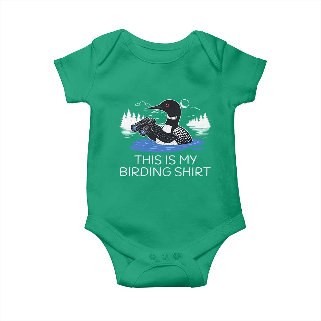 Funny Birding Baby Onesie Loon Bird Watching TS10 Irish Green Print Your Wear