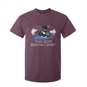Funny Birding T Shirt For Kid Loon Bird Watching TS10 Maroon Print Your Wear