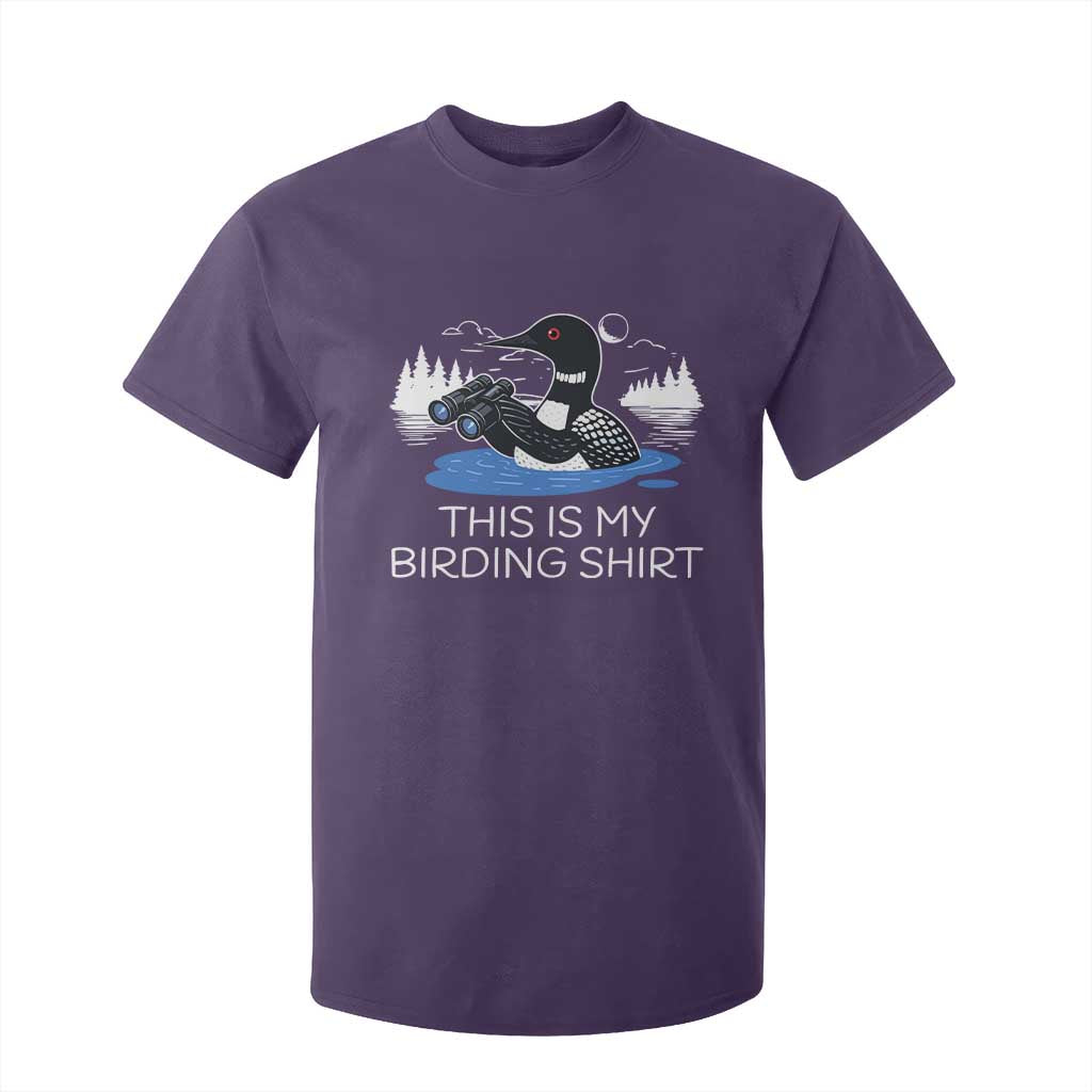 Funny Birding T Shirt For Kid Loon Bird Watching TS10 Purple Print Your Wear