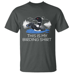 Funny Birding T Shirt Loon Bird Watching TS10 Dark Heather Print Your Wear