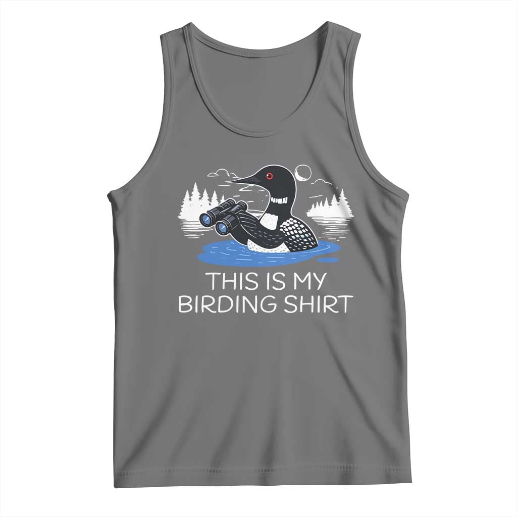 Funny Birding Tank Top Loon Bird Watching TS10 Black Heather Print Your Wear
