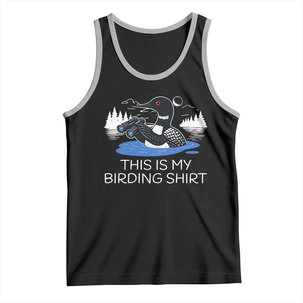 Funny Birding Tank Top Loon Bird Watching TS10 Black Athletic Heather Print Your Wear