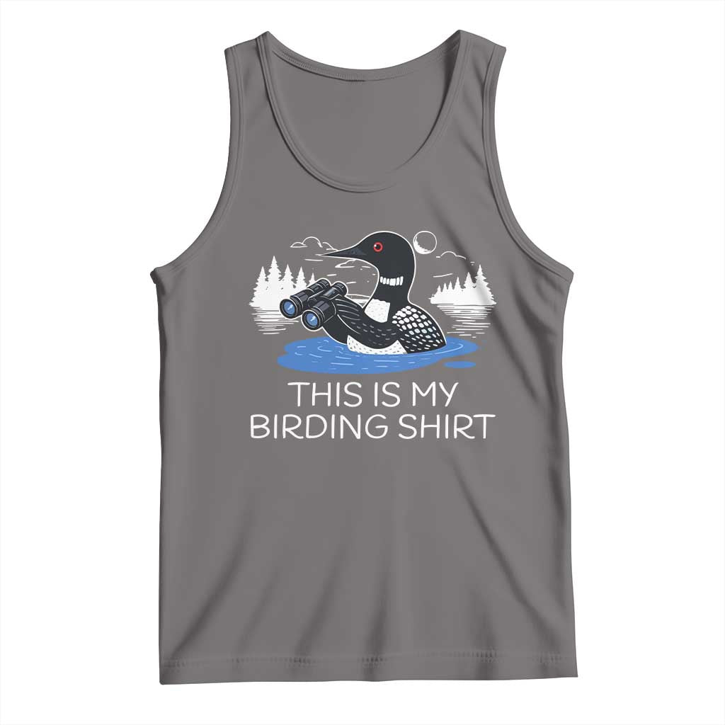 Funny Birding Tank Top Loon Bird Watching TS10 Deep Heather Print Your Wear