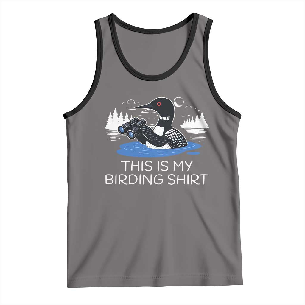 Funny Birding Tank Top Loon Bird Watching TS10 Deep Heather Black Print Your Wear
